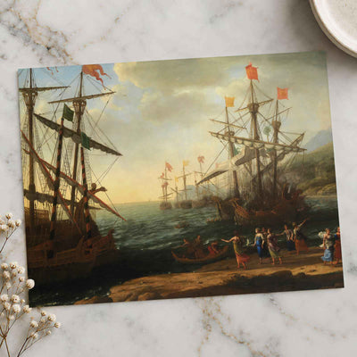The Trojan Women Setting Fire to Their Fleet painting print by Claude Lorrain (Claude Gellée) (1643)