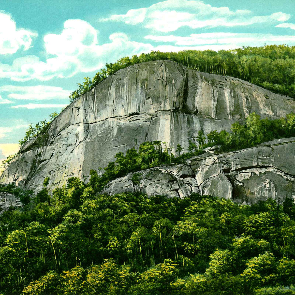 Chimney Rock Mountain, NC in 1907 vintage print