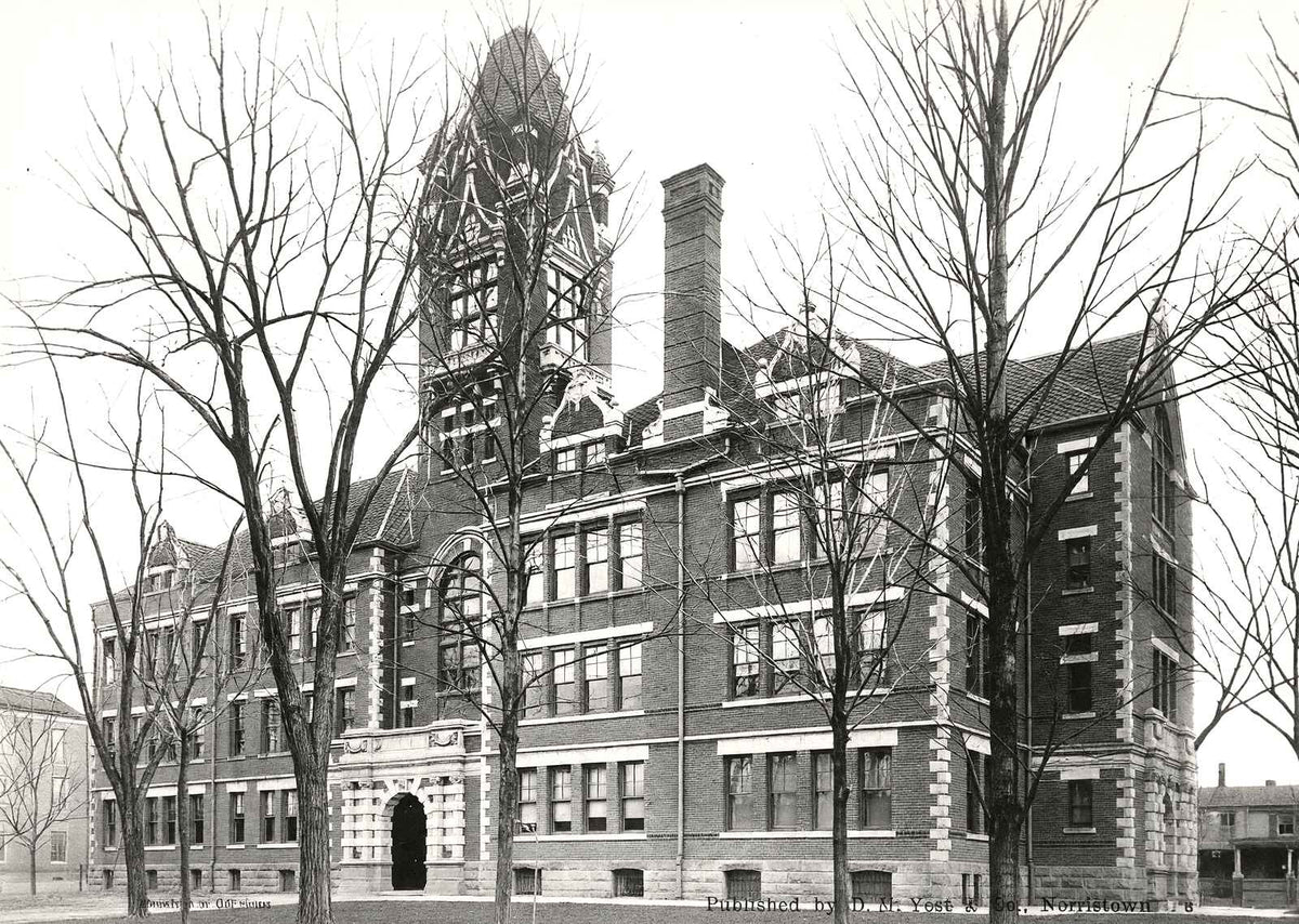Norristown High School, PA in 1905 vintage photo print