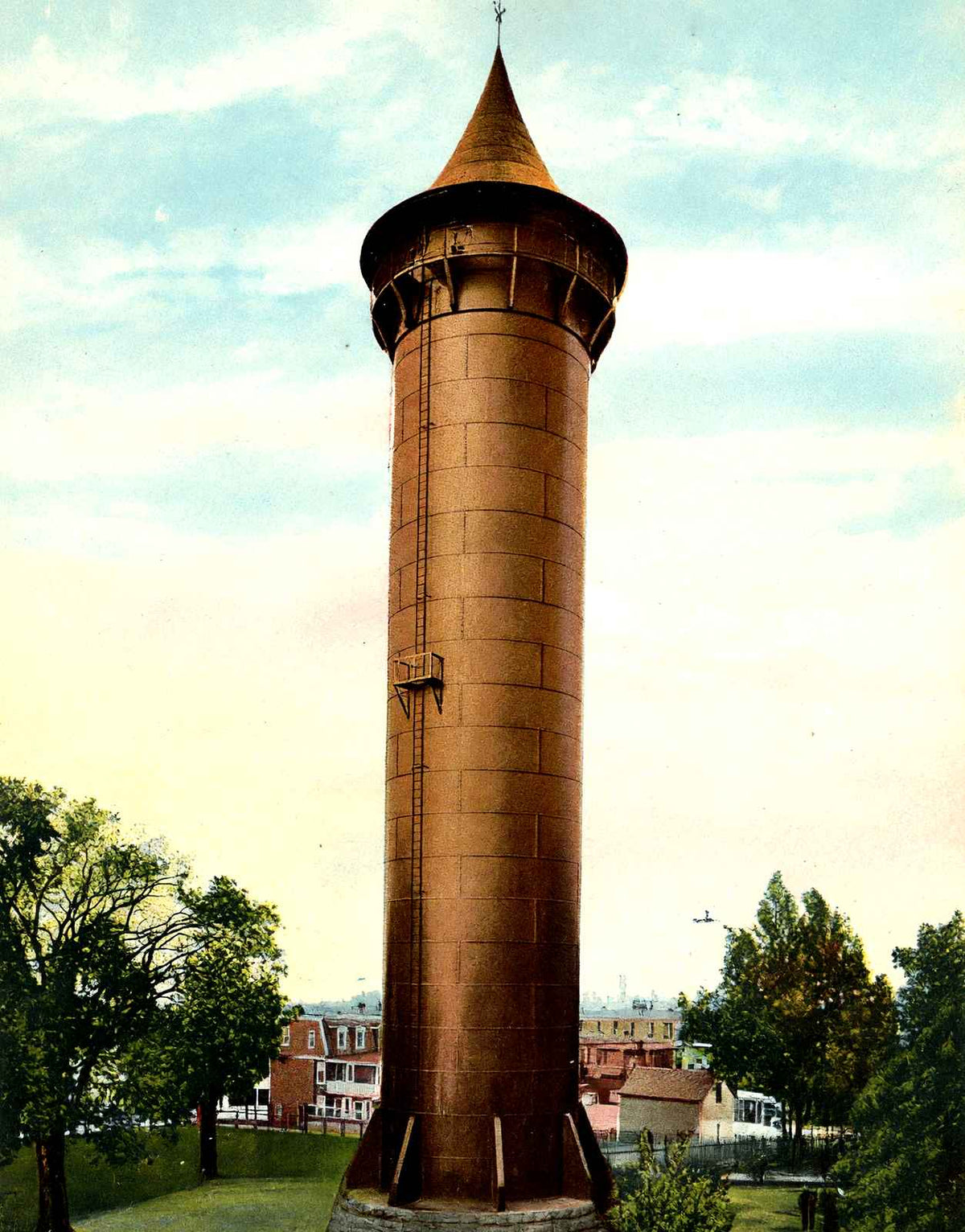 Stand Pipe, Lancaster, PA in 1907 vintage print