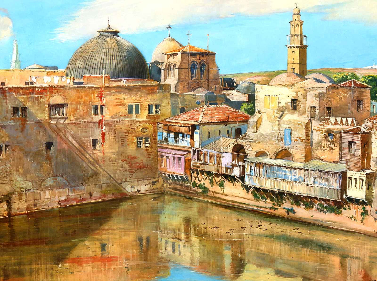Pool of Hezekiah, Jerusalem in 1905 art print