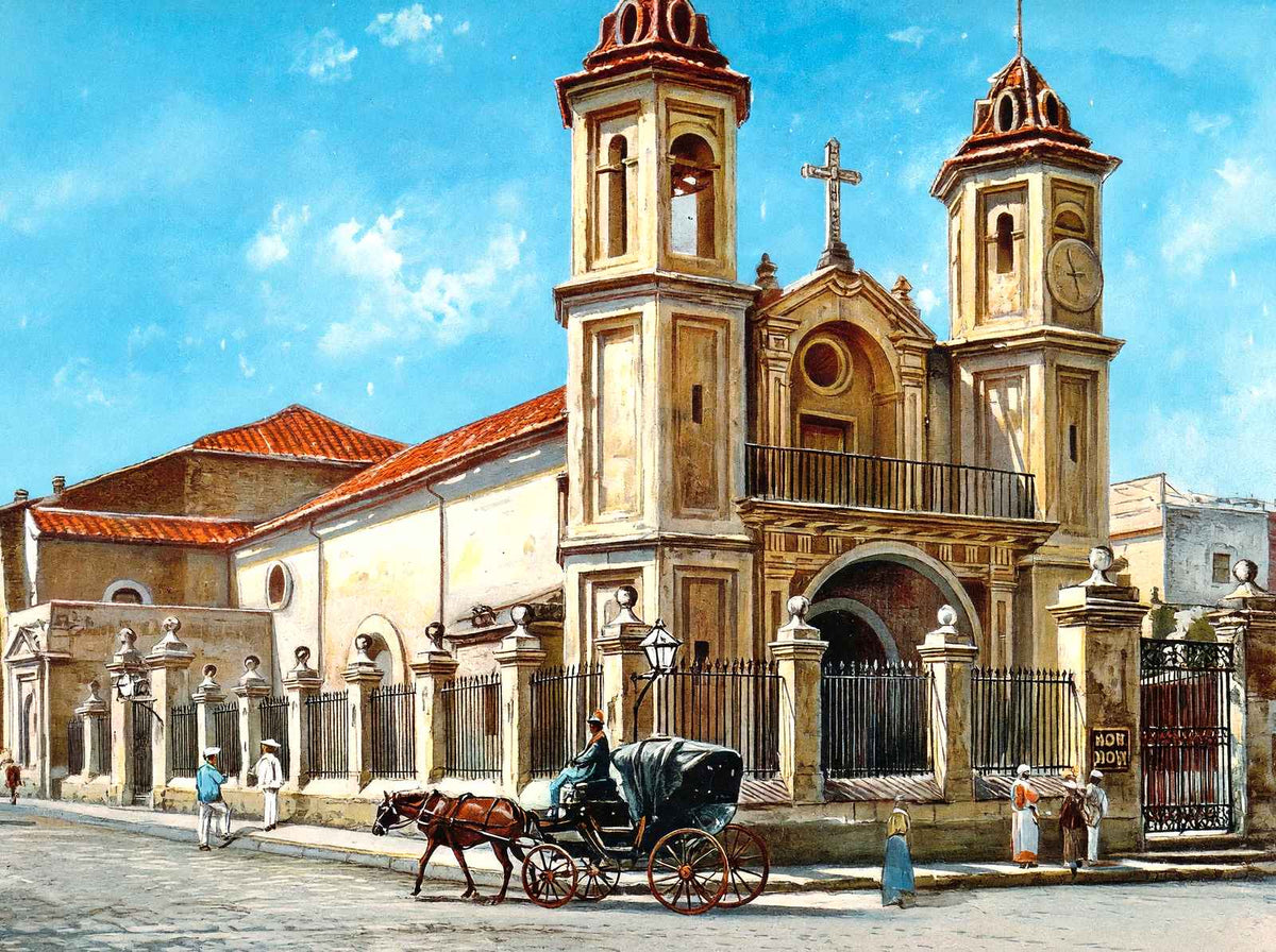 Christ Church, Havana, Cuba in 1913 vintage print