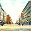 Harrisburg PA Market Street in 1907 art print