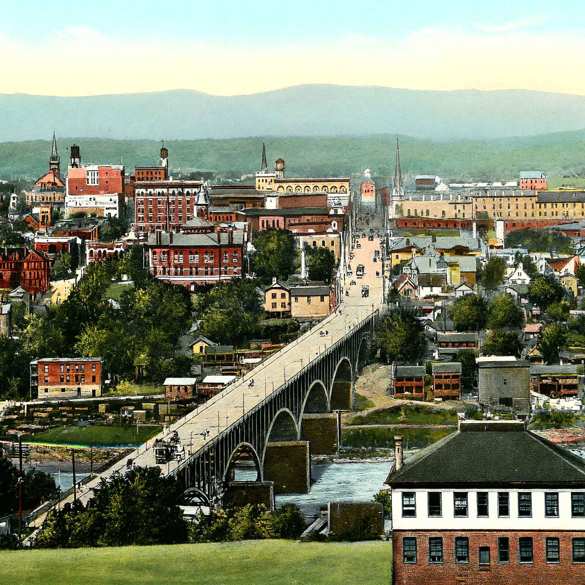 Bird's Eye View, Knoxville, TN in 1908 vintage print