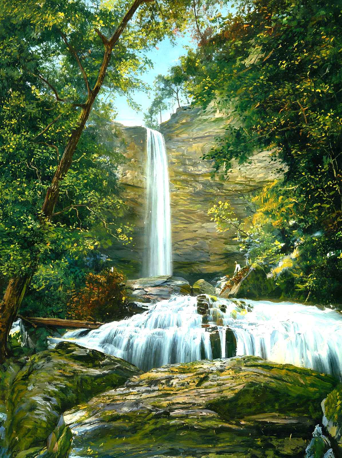 Falling Water, Waldens Ridge, TN in 1905 painting
