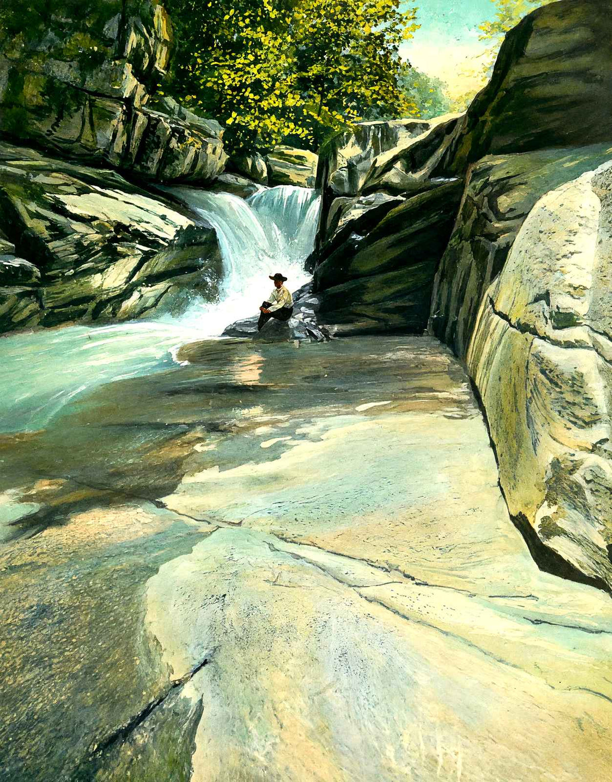 Below the Narrows, Green River, NC in 1907 art print
