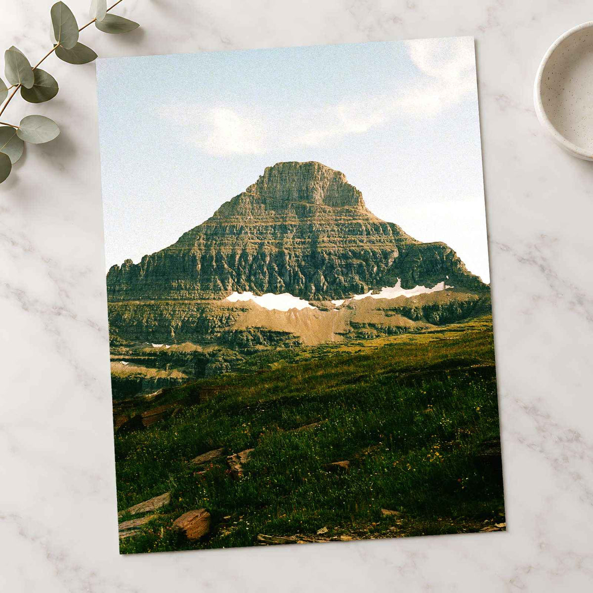 Majestic Mountain Rises Above Green Meadow by Hans Photo Print Wall Decor