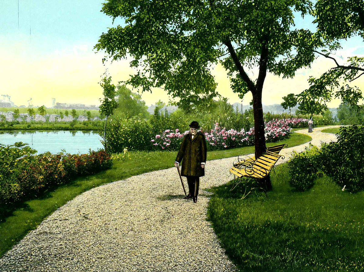 Long Park, Lancaster, PA in 1907 vintage print