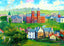 W & J College, Washington, PA in 1909 painting