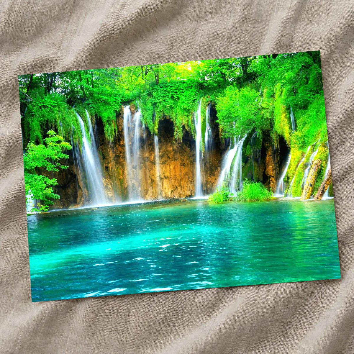 Multiple Waterfalls Cascading Photo Print Wall Decor