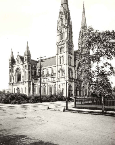 New St. Paul's Cathedral, Pittsburgh 1906 vintage photo print