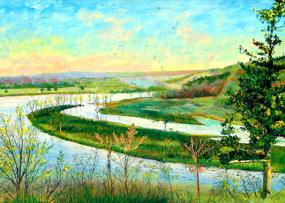 Rock River, Janesville, WI in 1907 art print