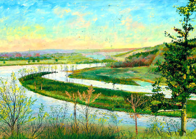 Rock River, Janesville, WI in 1907 art print
