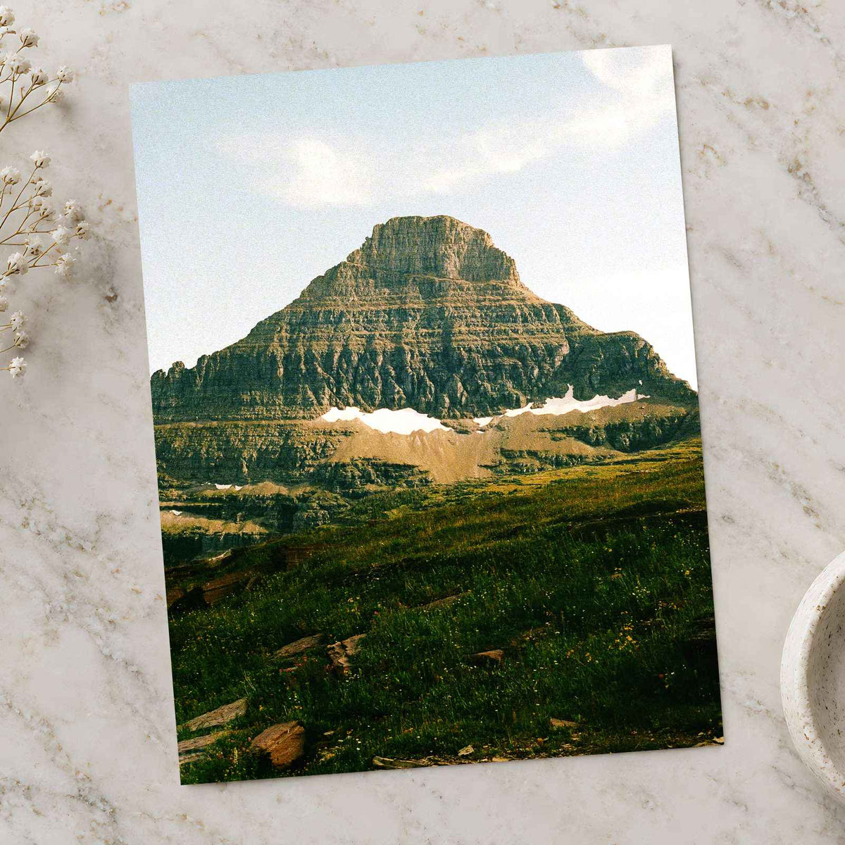 Majestic Mountain Rises Above Green Meadow by Hans Photo Print Wall Decor