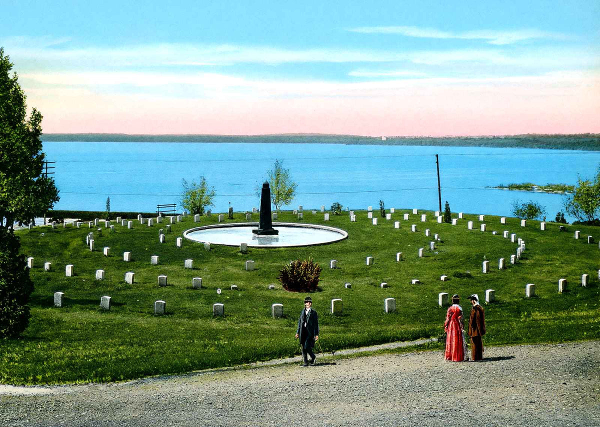 Officers Circle National Cemetery, Vicksburg vintage print