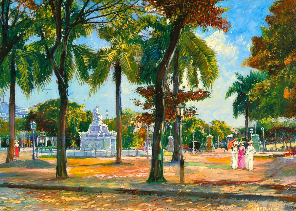 The Prado and Indian Statue Havana Cuba art print