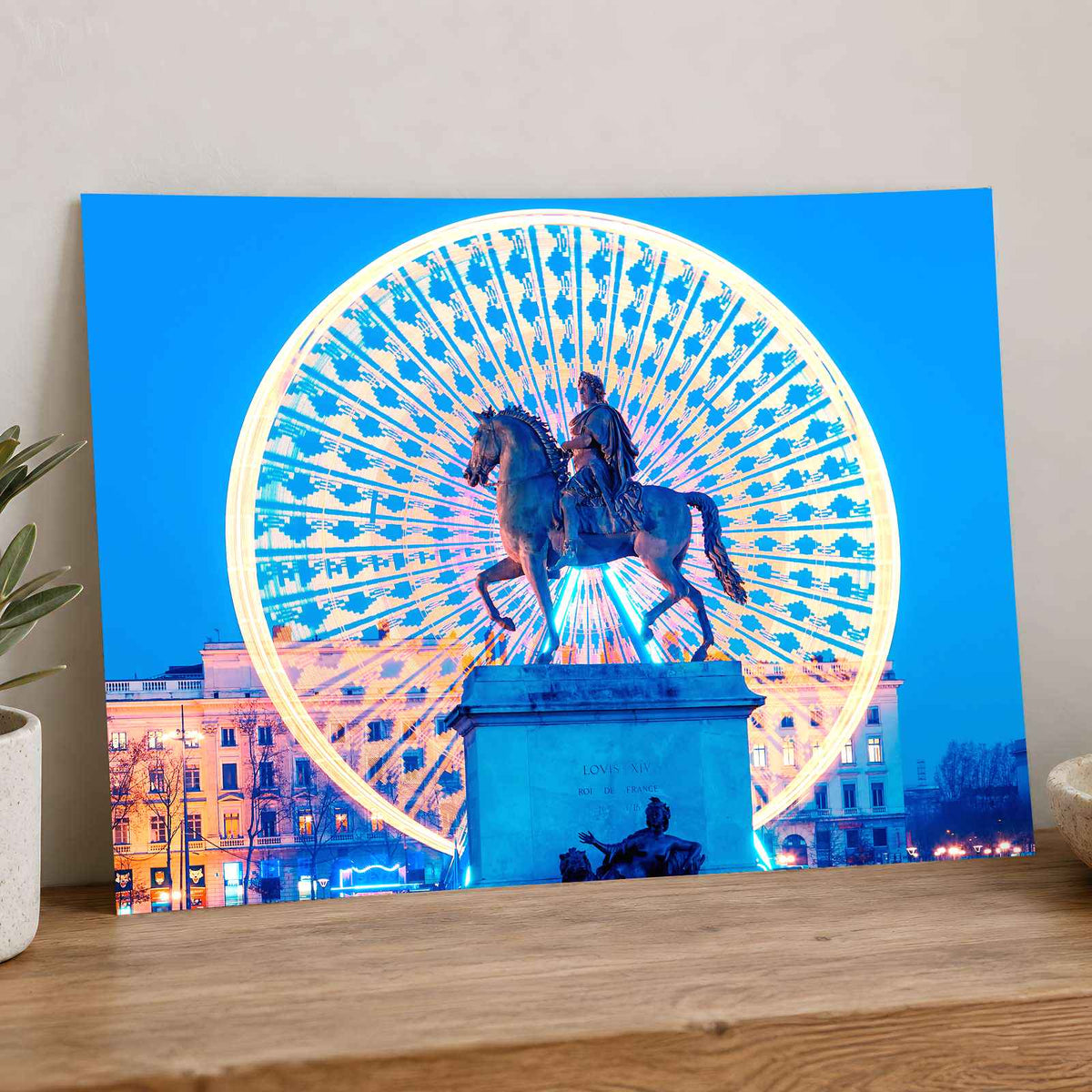 Statue of King Louis XIV in Lyon, France Art Print Wall Decor