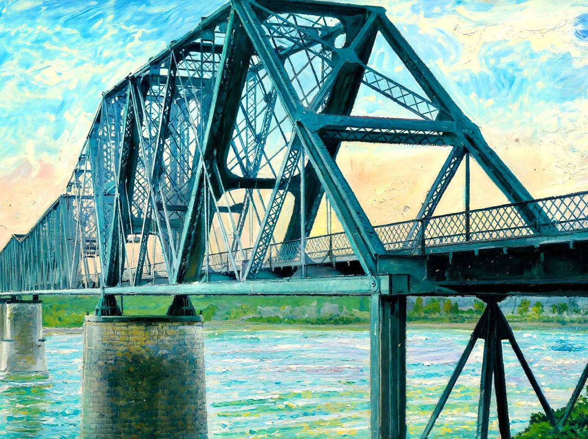 Memphis Bridge, Memphis, TN in 1906 painting