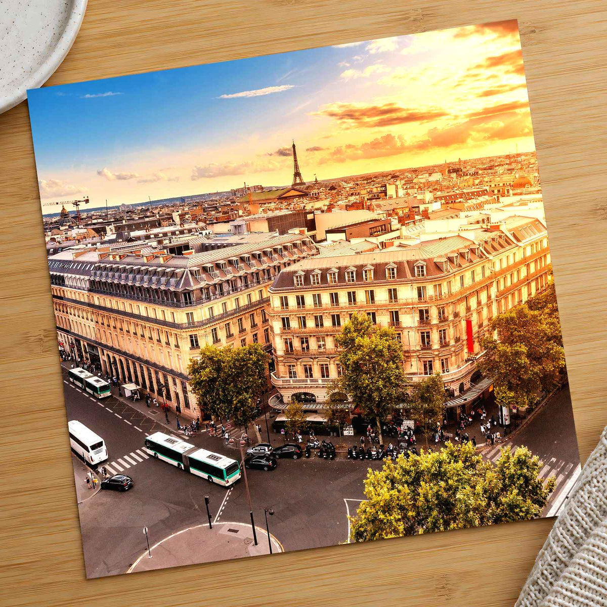 Paris Skyline with Eiffel Tower and Rooftops Photo Print Wall Decor