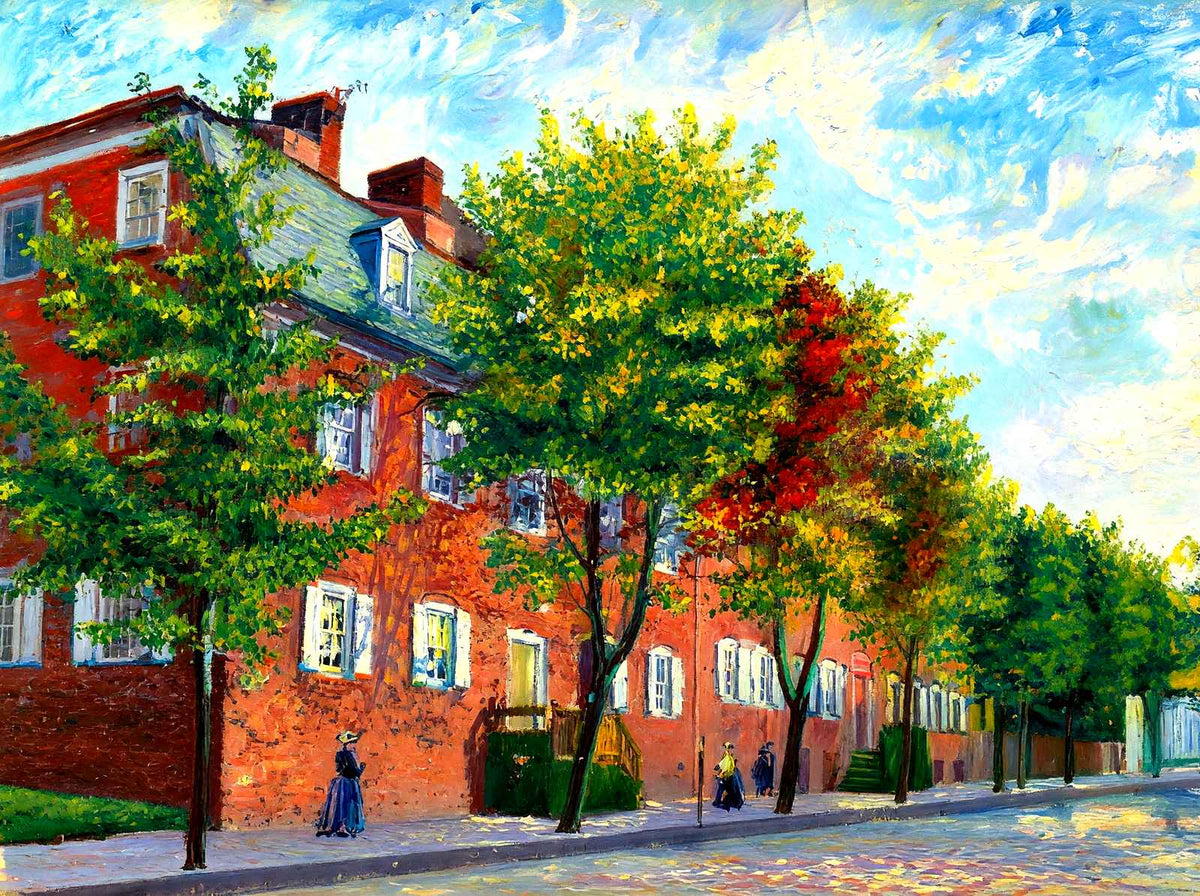 Sisters House, Bethlehem, PA in 1912 painting