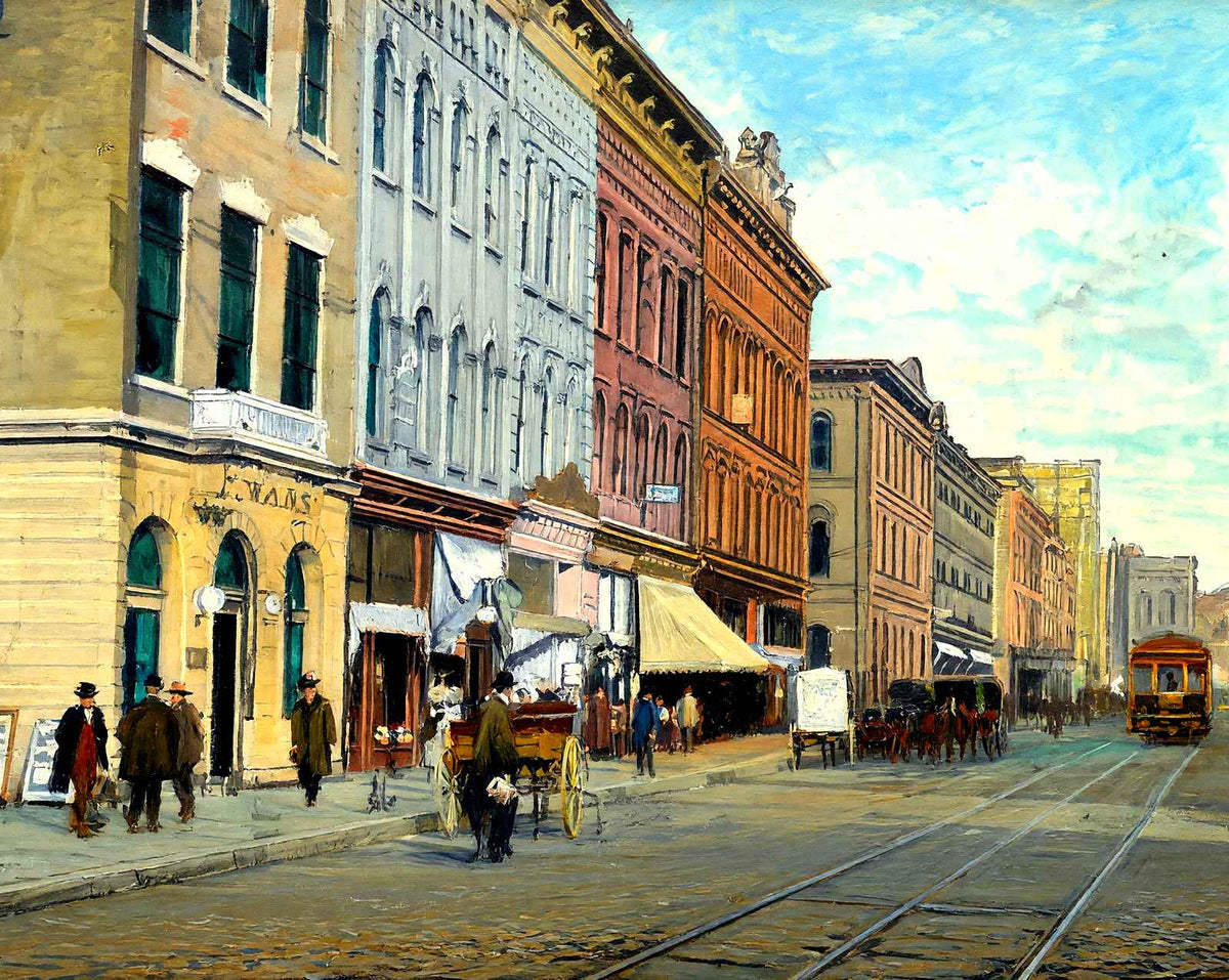 Washington St Looking East, New Castle, PA art print