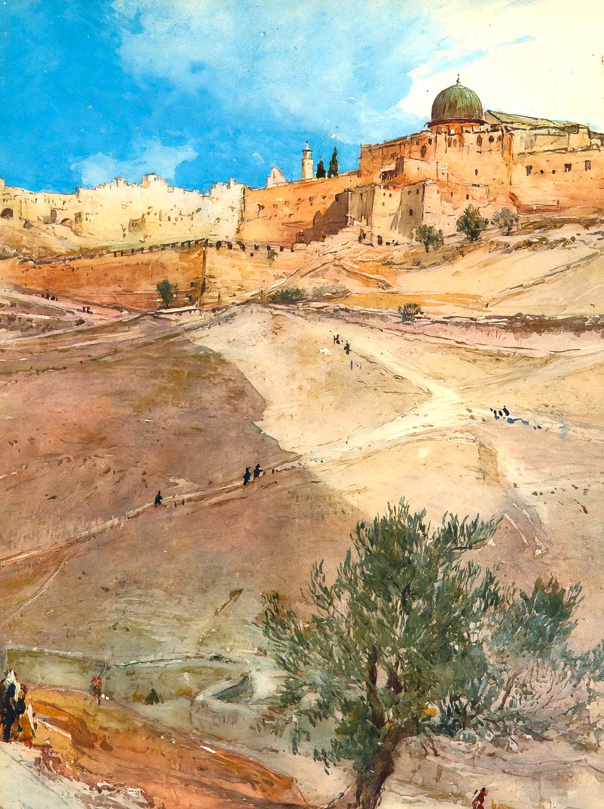 Jerusalem from Valley of Hinnom painting