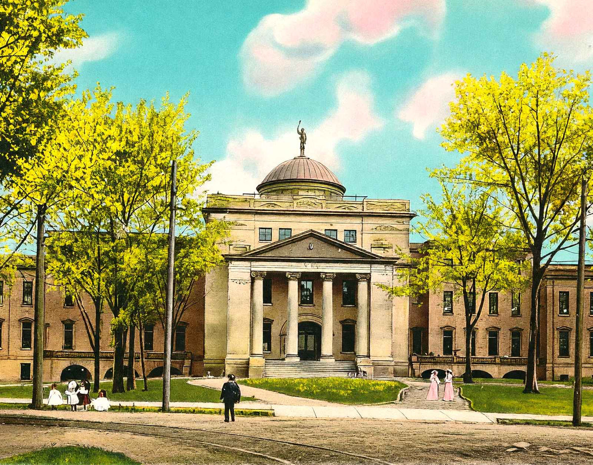 Presbyterian College, Charlotte, NC in 1906 vintage print