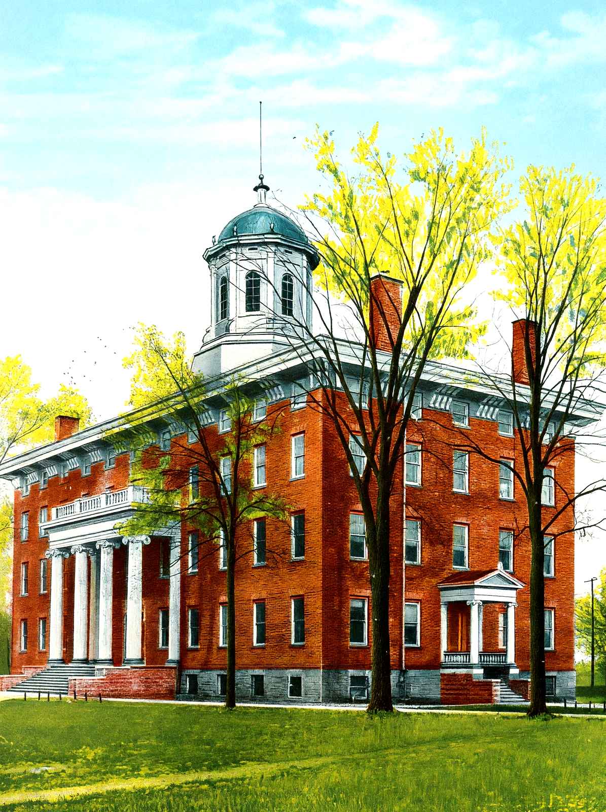 Lawrence University, Appleton, WI in 1905 vintage print
