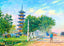Loong Wah Pagoda, Shanghai, China art print
