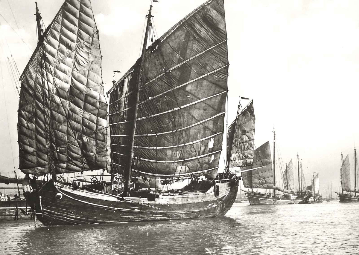 On the Whangpoo, China vintage photo print