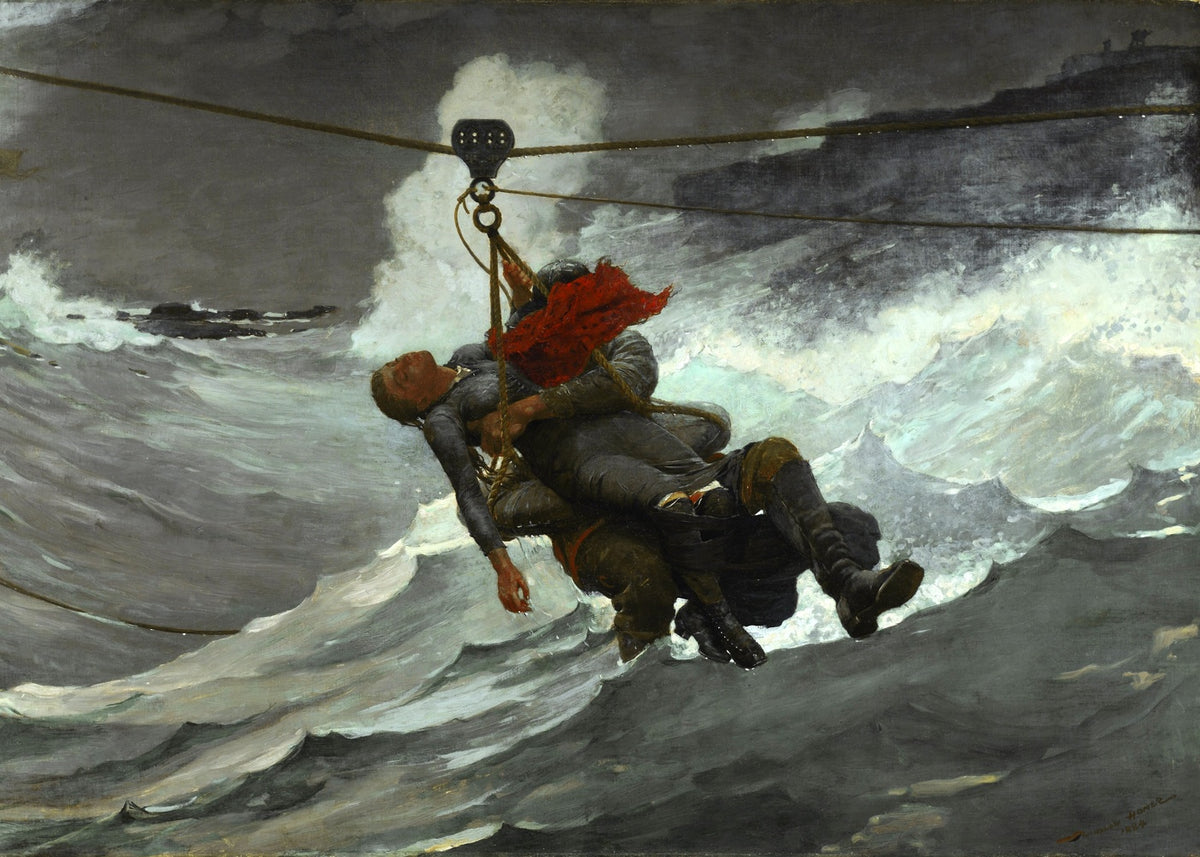 The Life Line painting print by Winslow Homer (1884)