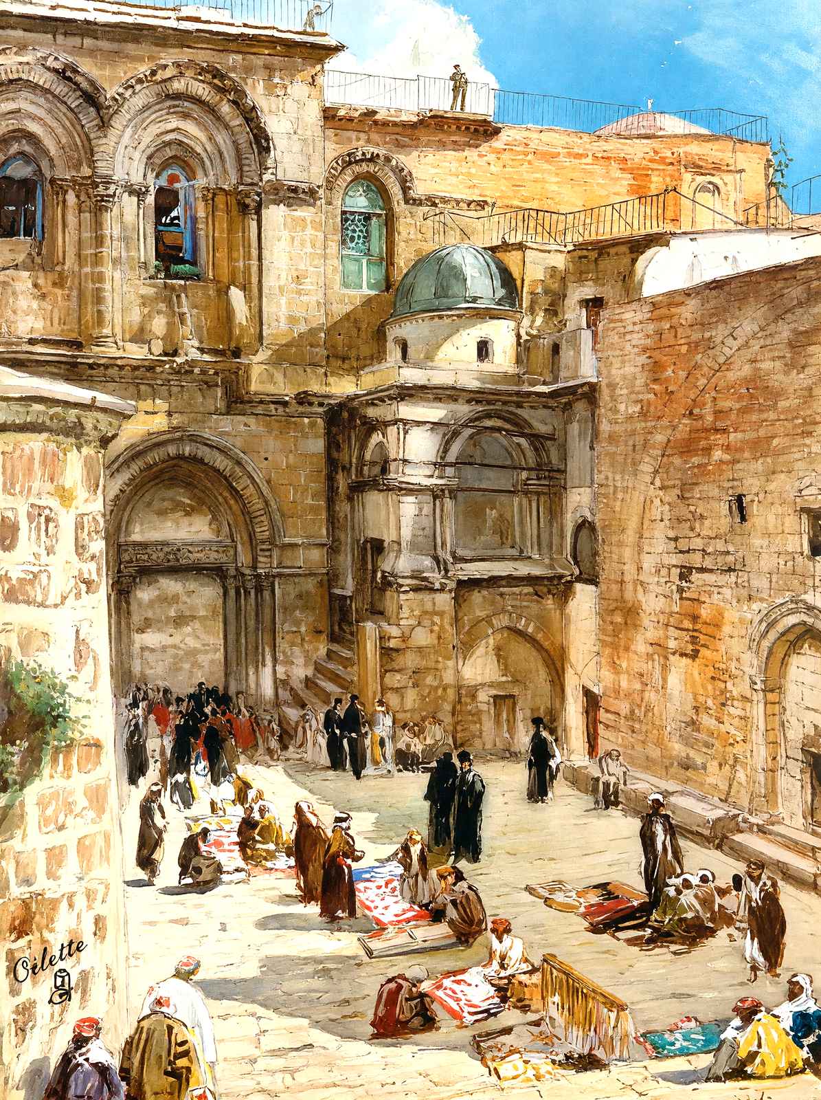 Forecourt of Holy Sepulchre, Jerusalem art print