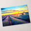 French Lavender Field at Sunset Photo Print Wall Decor