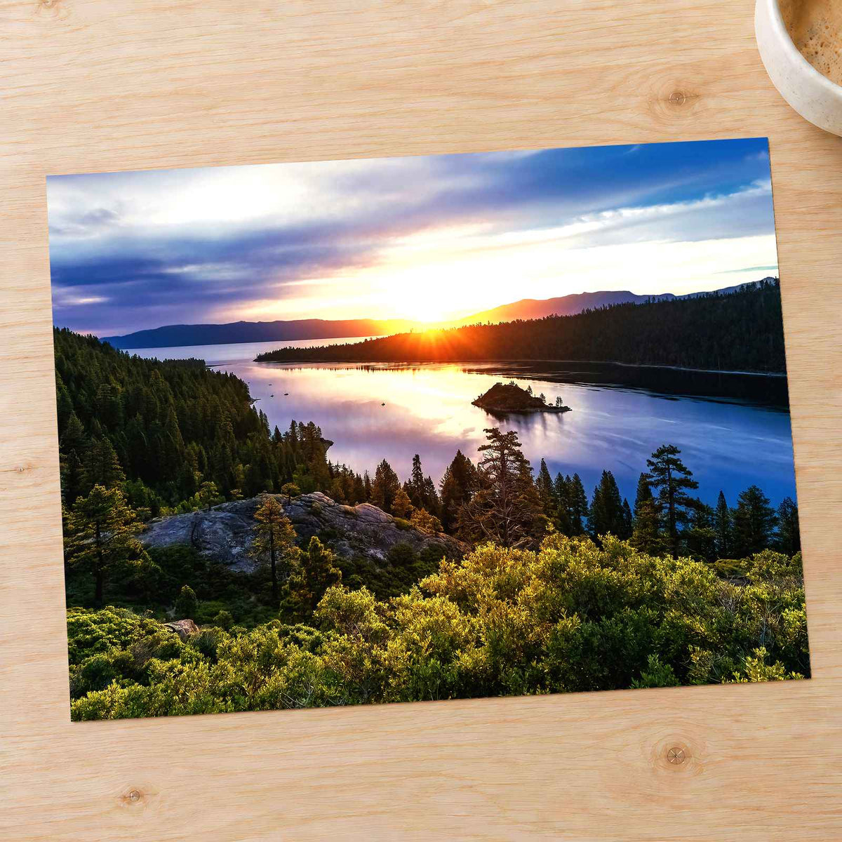 Lake Tahoe Sunset Photo Print Wall Decor