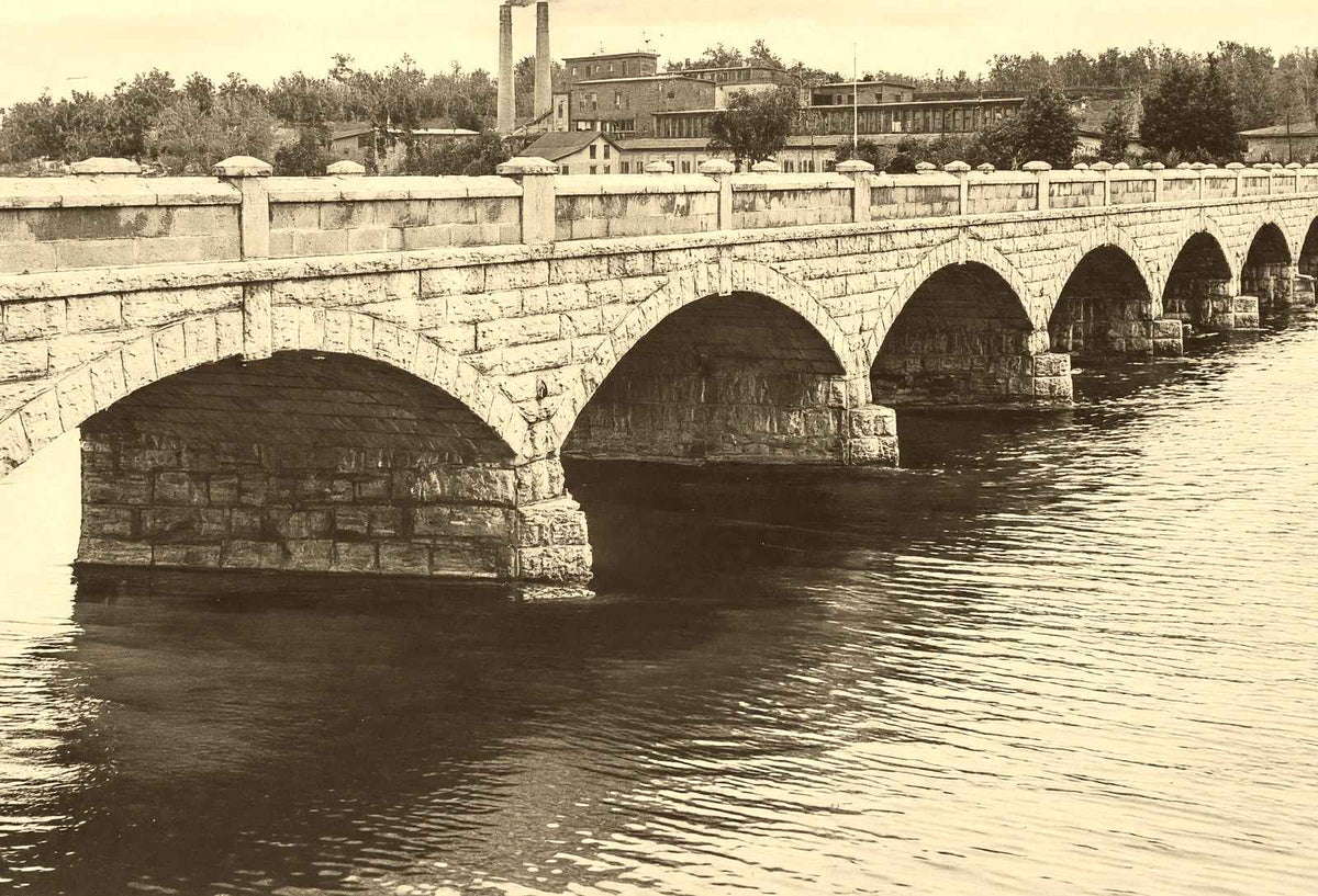 Historic John St Bridge, Appleton WI in 1905 vintage photo print