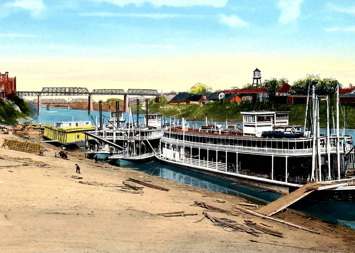 Cumberland River, Nashville, TN in 1906 vintage print