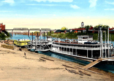 Cumberland River, Nashville, TN in 1906 vintage print
