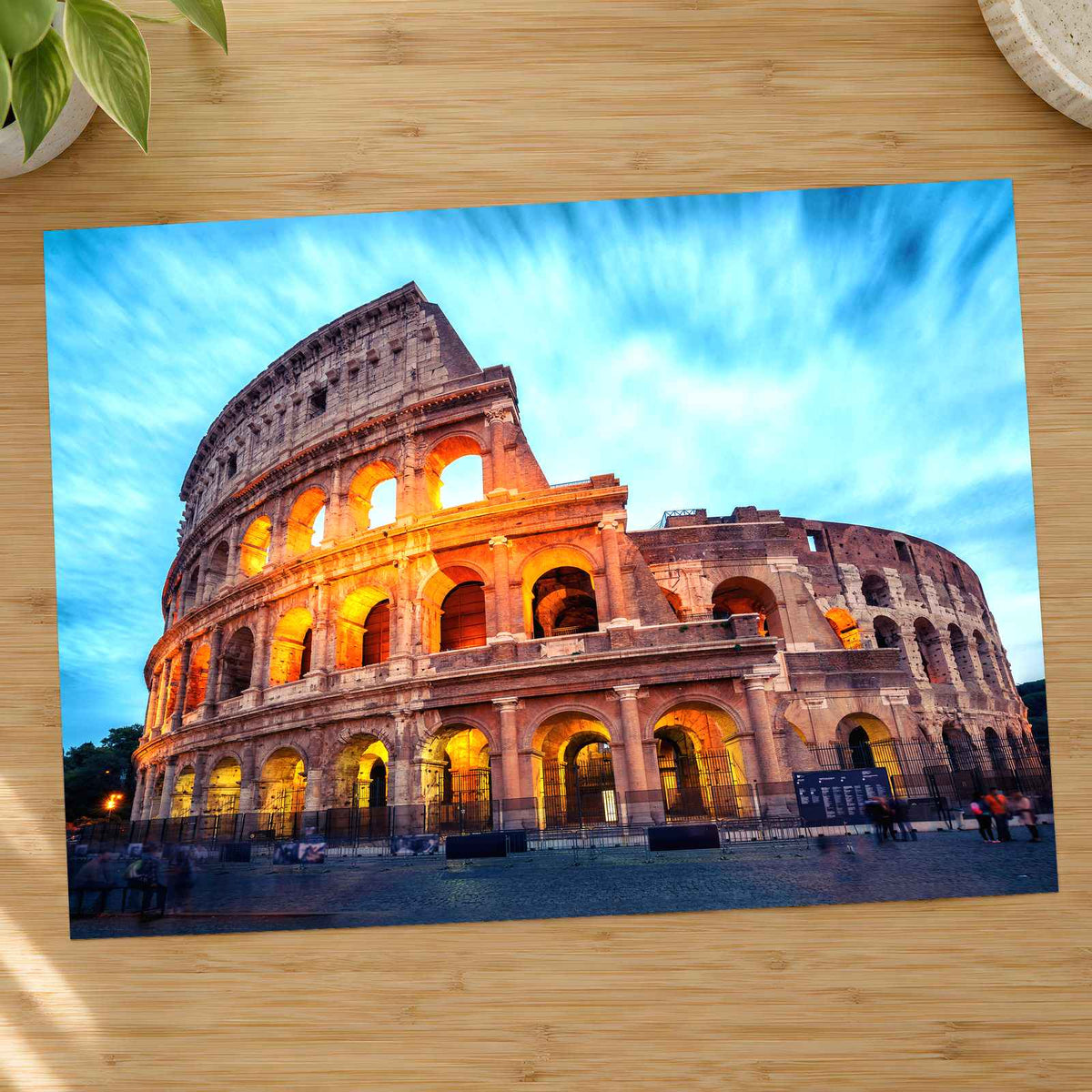 Colosseum in Rome Illuminated at Night Photo Print Wall Decor