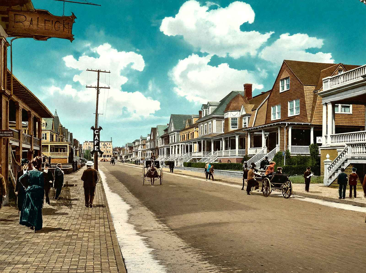 St. Charles Place, Atlantic City, NJ in 1901 vintage print