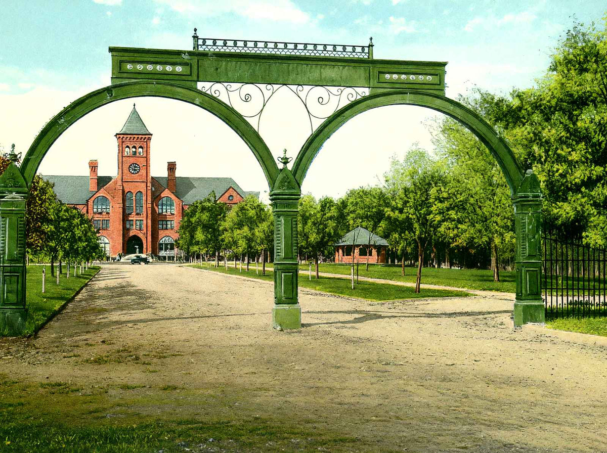 Trinity College Gates & Main Bldg, Durham vintage print