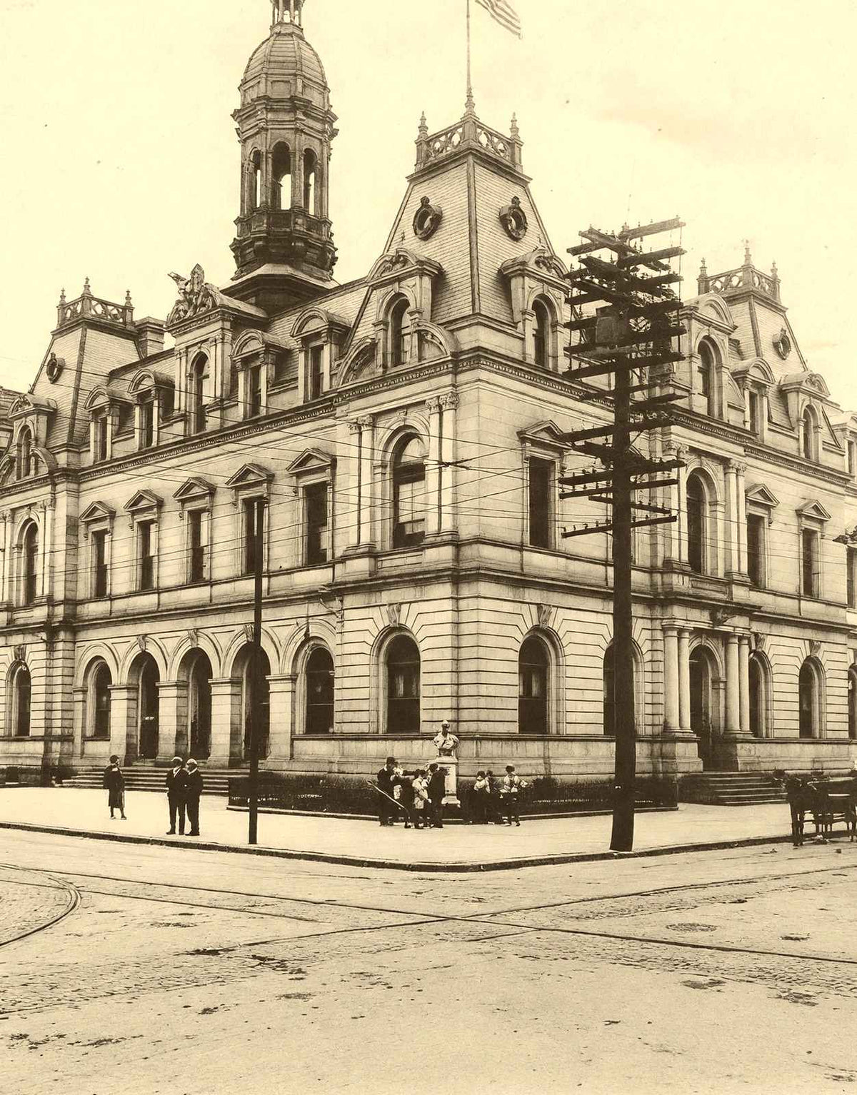 Post Office, Scranton, PA in 1905 vintage photo print