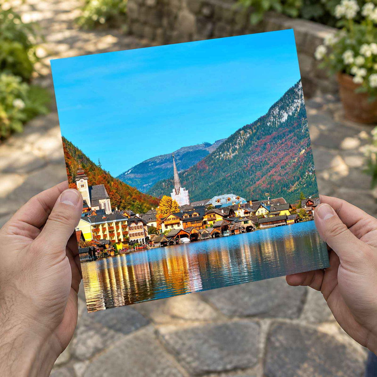 Hallstatt Village, Hallstatter See Lak, Alps Photo Print Wall Decor