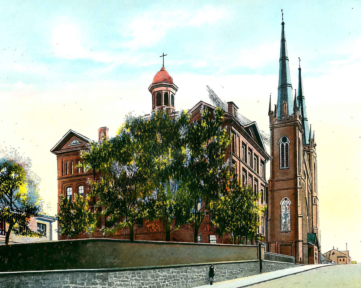 St Johns Cathedral, Altoona PA in 1906 vintage print