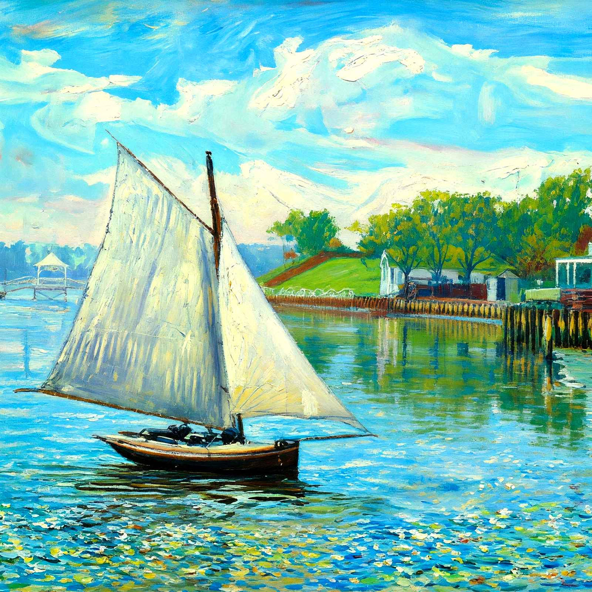 Shrewsbury River, Red Bank, NJ in 1906 art print