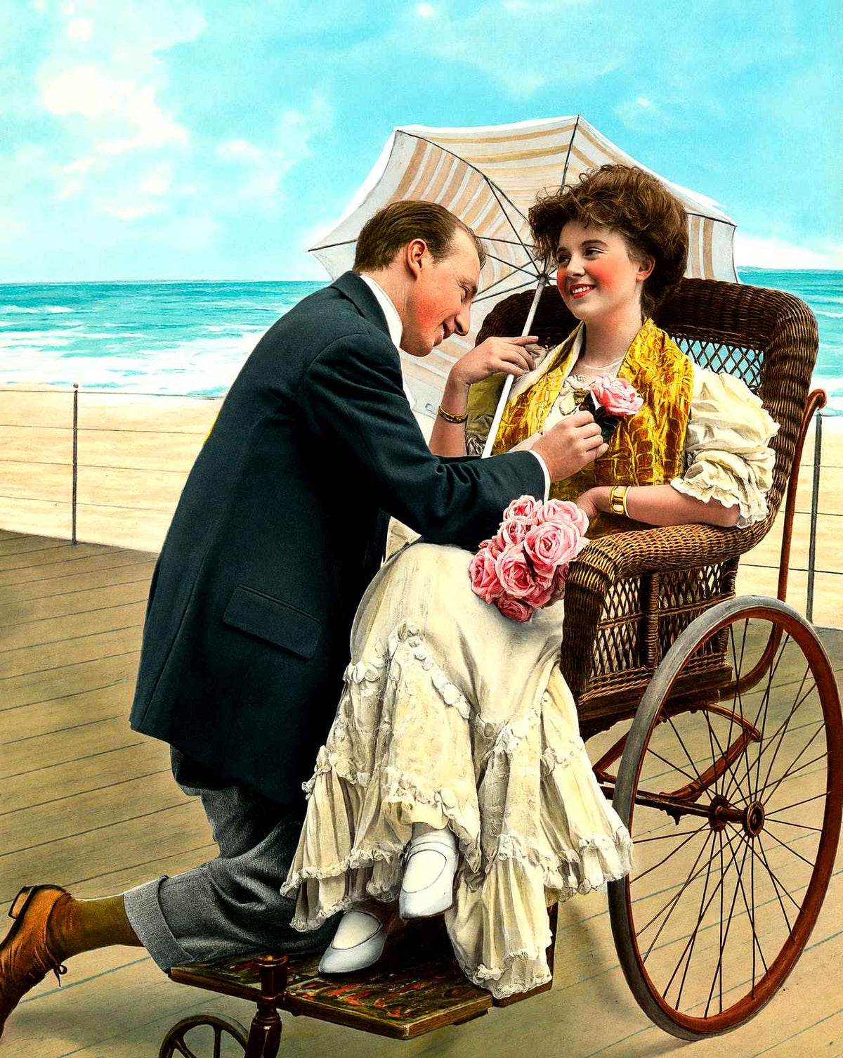 Flag of Truce, Atlantic City, NJ in 1907 vintage print