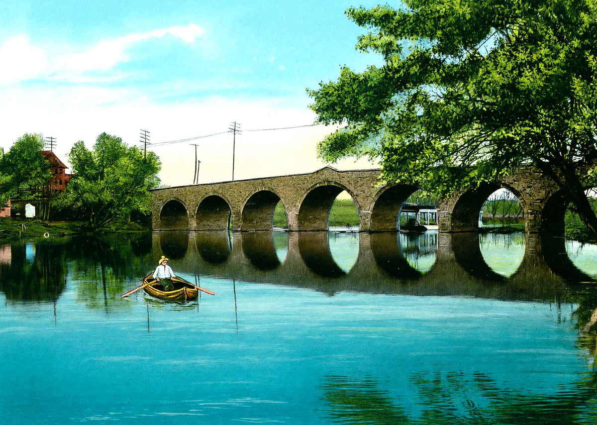 Witmer Bridge, Lancaster, PA in 1907 vintage print