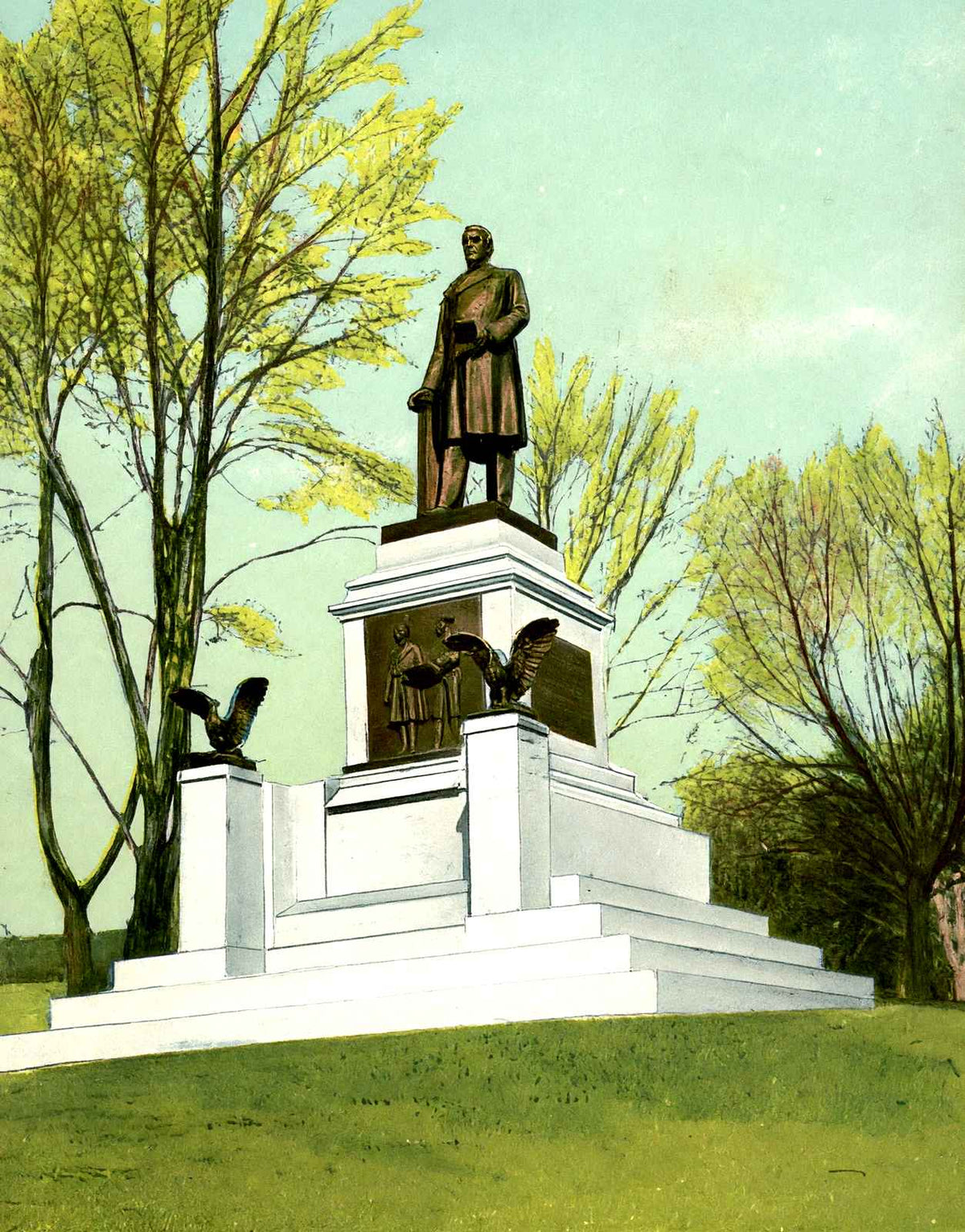 McKinley Monument, Reading, PA in 1907 vintage print