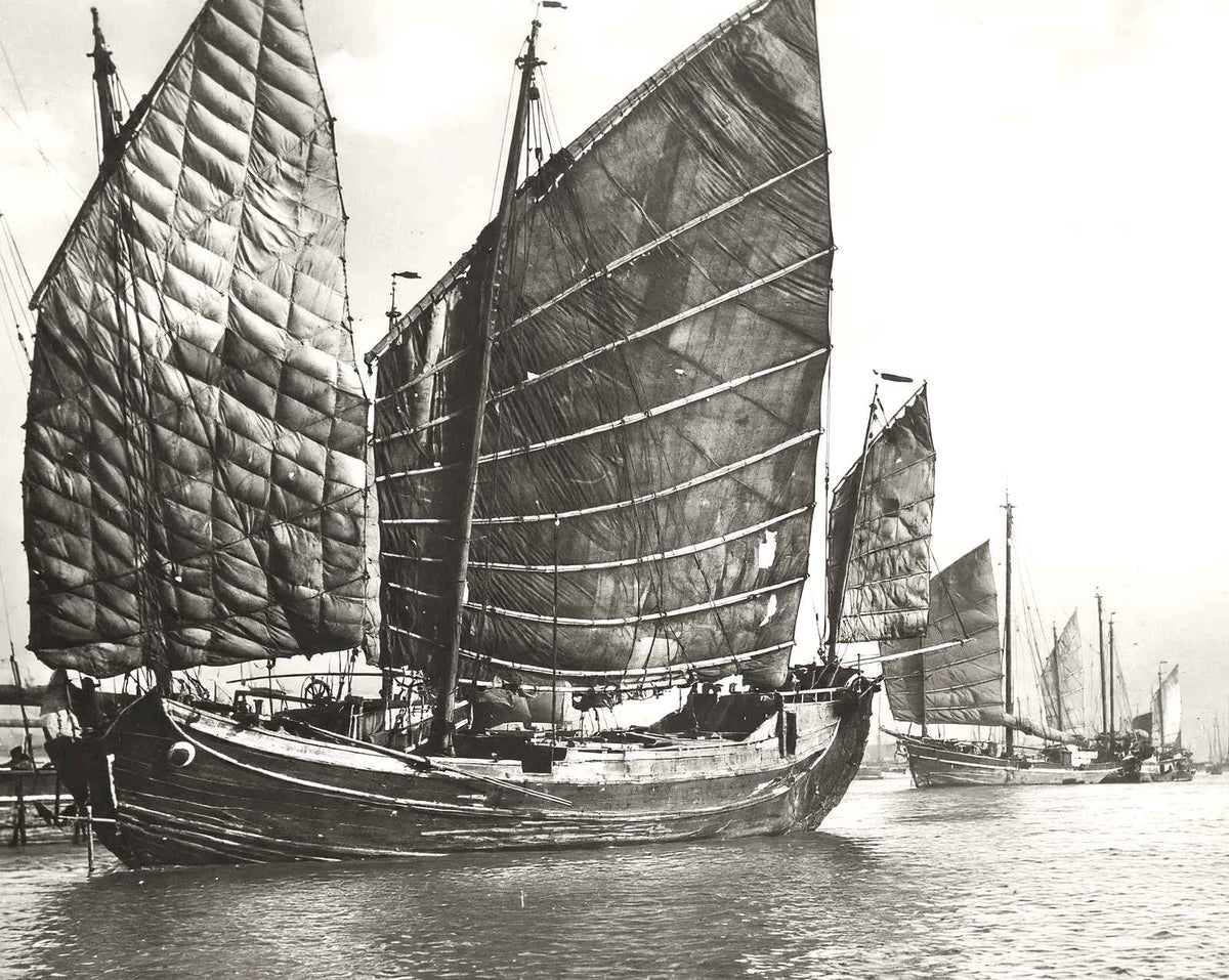 On the Whangpoo, China vintage photo print