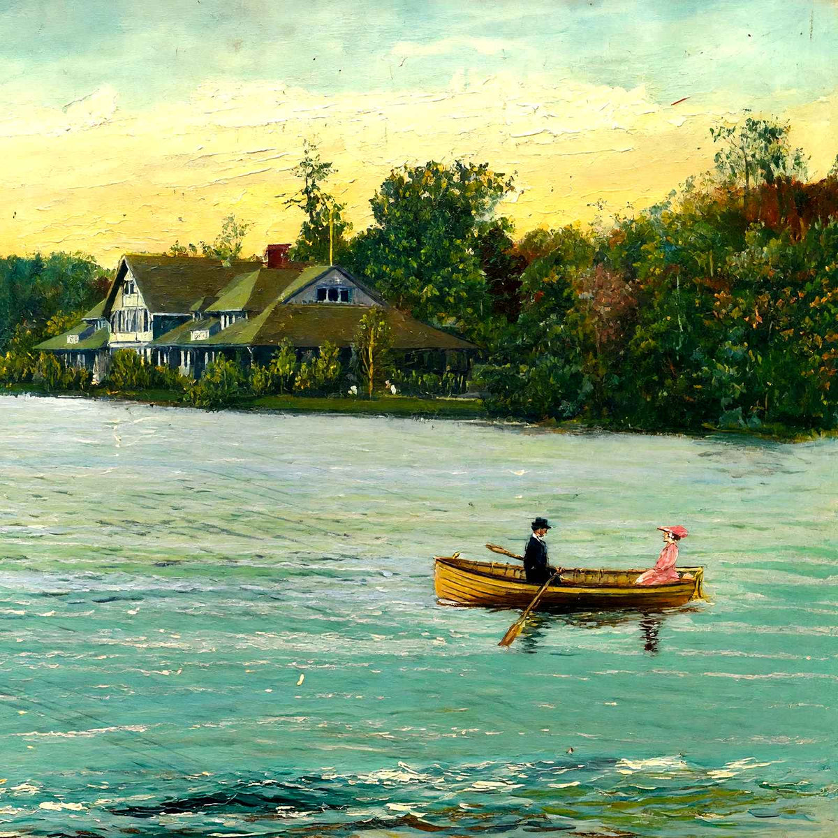 Lake at Lakemont Park, Altoona, PA in 1906 art print
