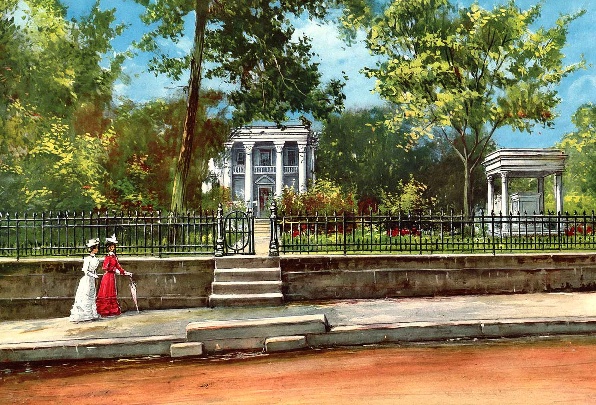 Polk Place, James K. Polk Home, Nashville, TN vintage print